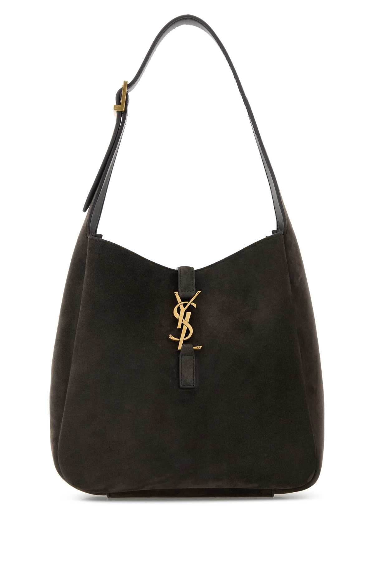 Saint Laurent Women Dark Grey Suede Le 5 Ã¡ 7 Shoulder Bag SAINT LAURENT
