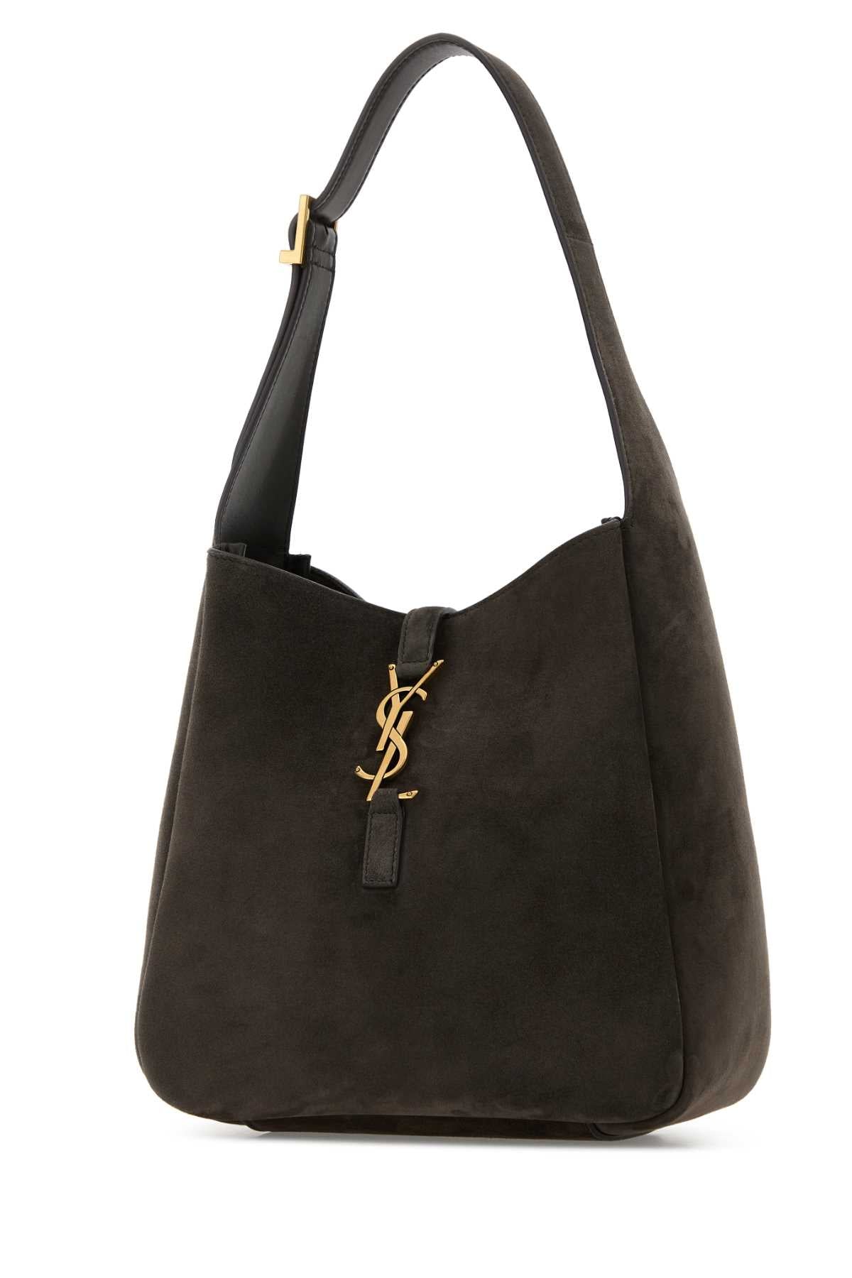 Saint Laurent Women Dark Grey Suede Le 5 Ã¡ 7 Shoulder Bag SAINT LAURENT