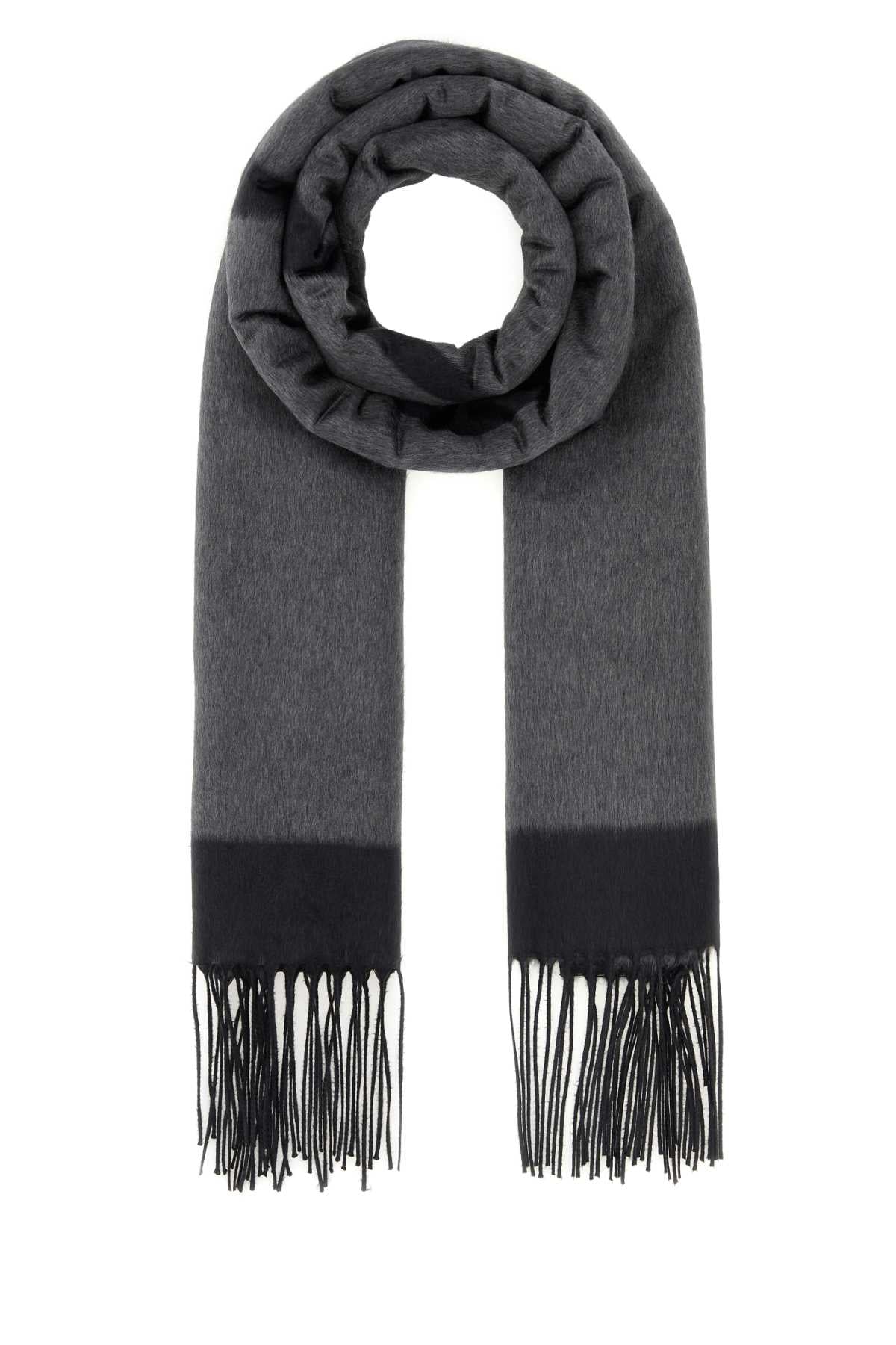 Saint Laurent Women Dark Grey Silk Scarf SAINT LAURENT
