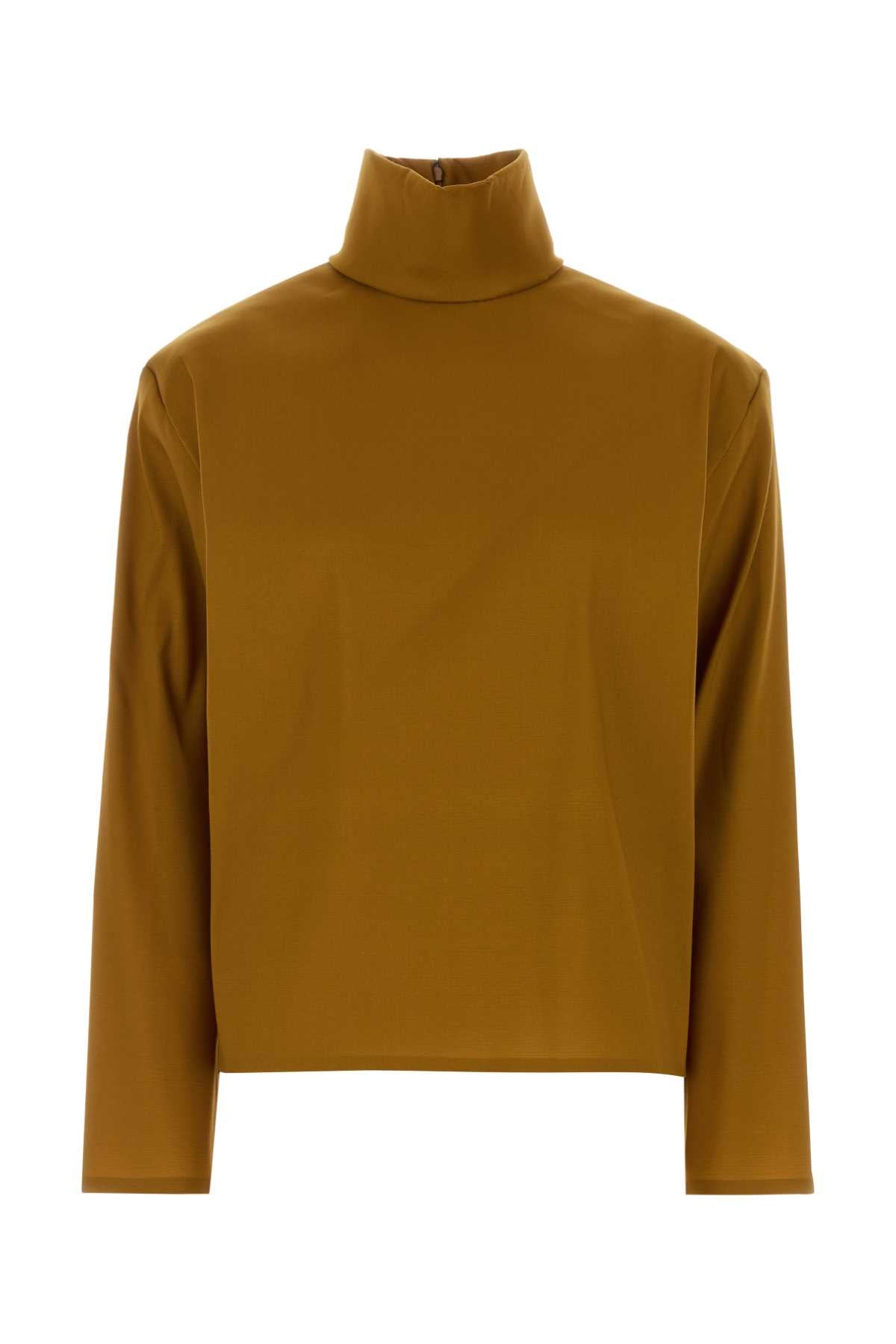 Saint Laurent Women Orange Stretch Silk Blend Top SAINT LAURENT