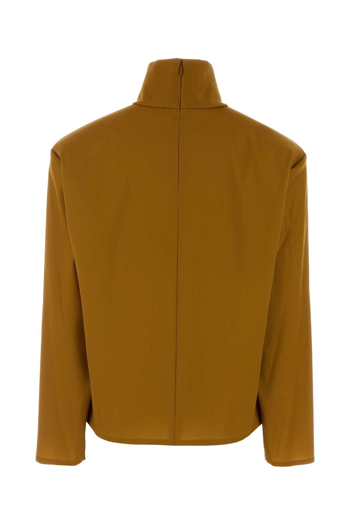 Saint Laurent Women Orange Stretch Silk Blend Top SAINT LAURENT