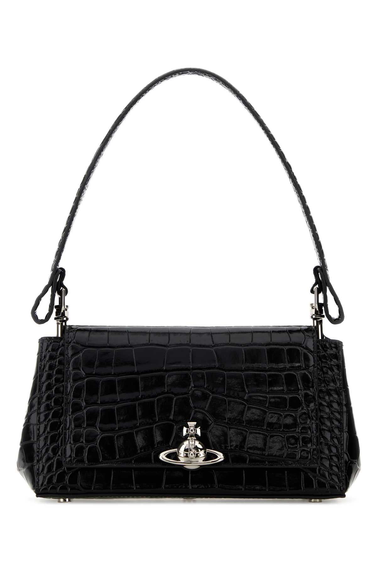 Vivienne Westwood Women Black Leather Medium Hazel Shoulder Bag VIVIENNE WESTWOOD