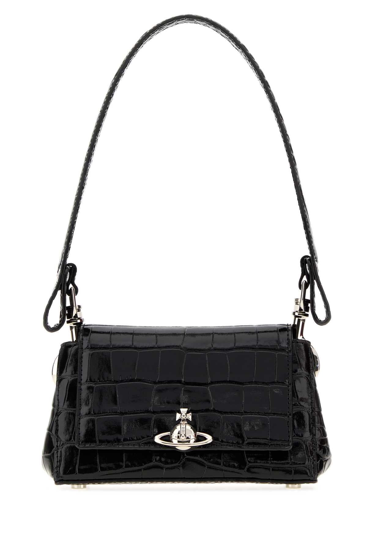 Vivienne Westwood Women Black Leather Small Hazel Shoulder Bag VIVIENNE WESTWOOD