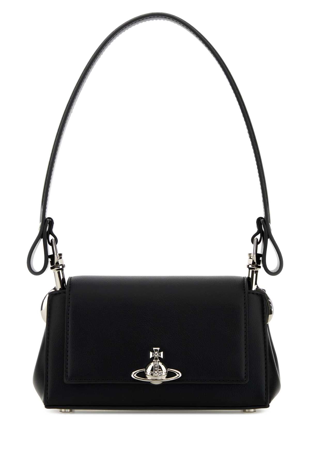 Vivienne Westwood Women Black Synthetic Leather Small Hazel Shoulder Bag VIVIENNE WESTWOOD