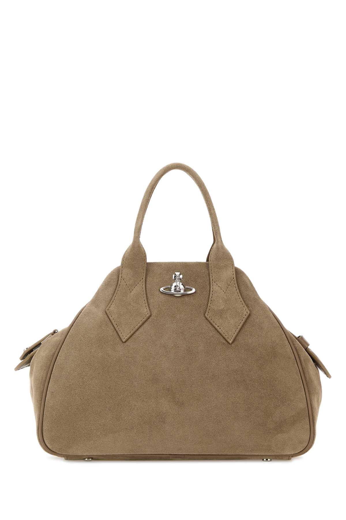 Vivienne Westwood Women Dove Grey Suede Medium Yasmine Handbag VIVIENNE WESTWOOD