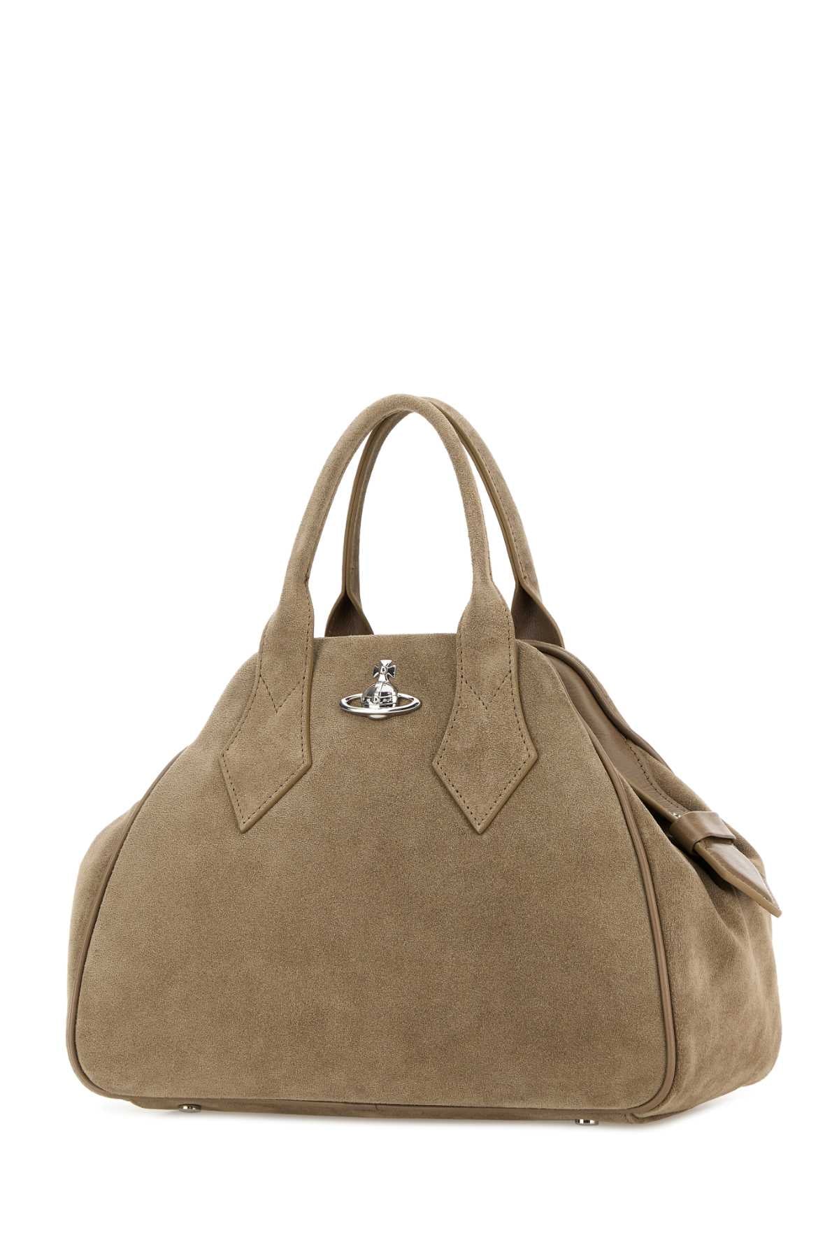 Vivienne Westwood Women Dove Grey Suede Medium Yasmine Handbag VIVIENNE WESTWOOD