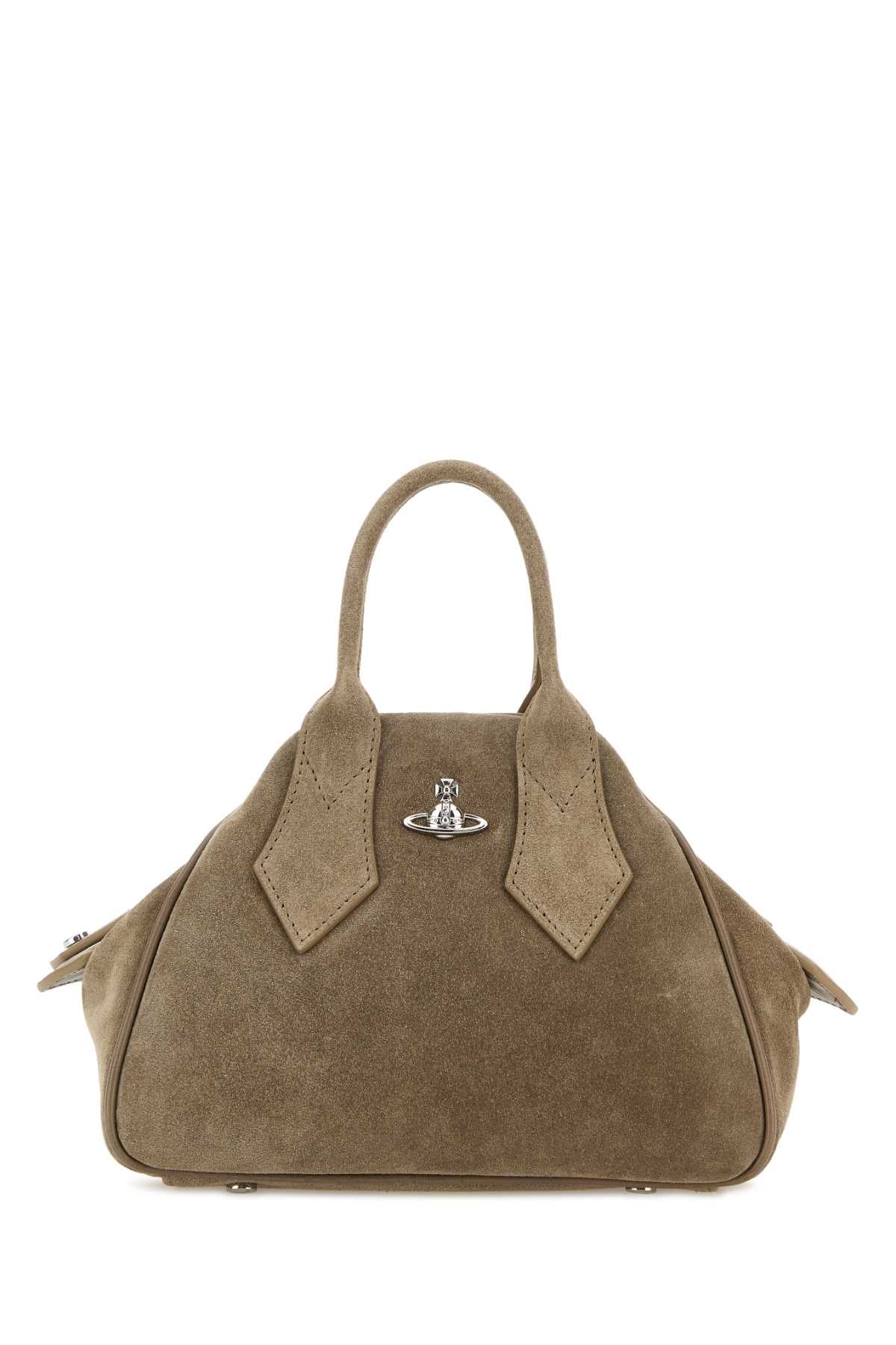 Vivienne Westwood Women Dove Grey Suede Small Yasmine Handbag VIVIENNE WESTWOOD