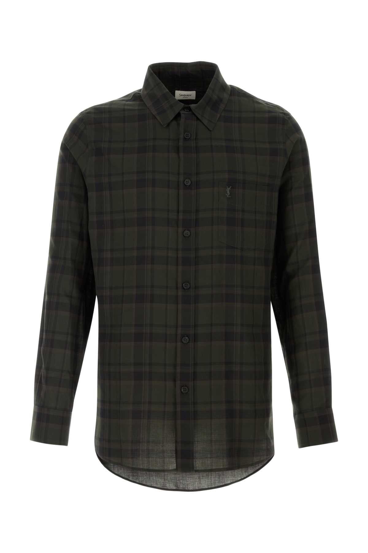 Saint Laurent Men Embroidered Cotton Shirt SAINT LAURENT