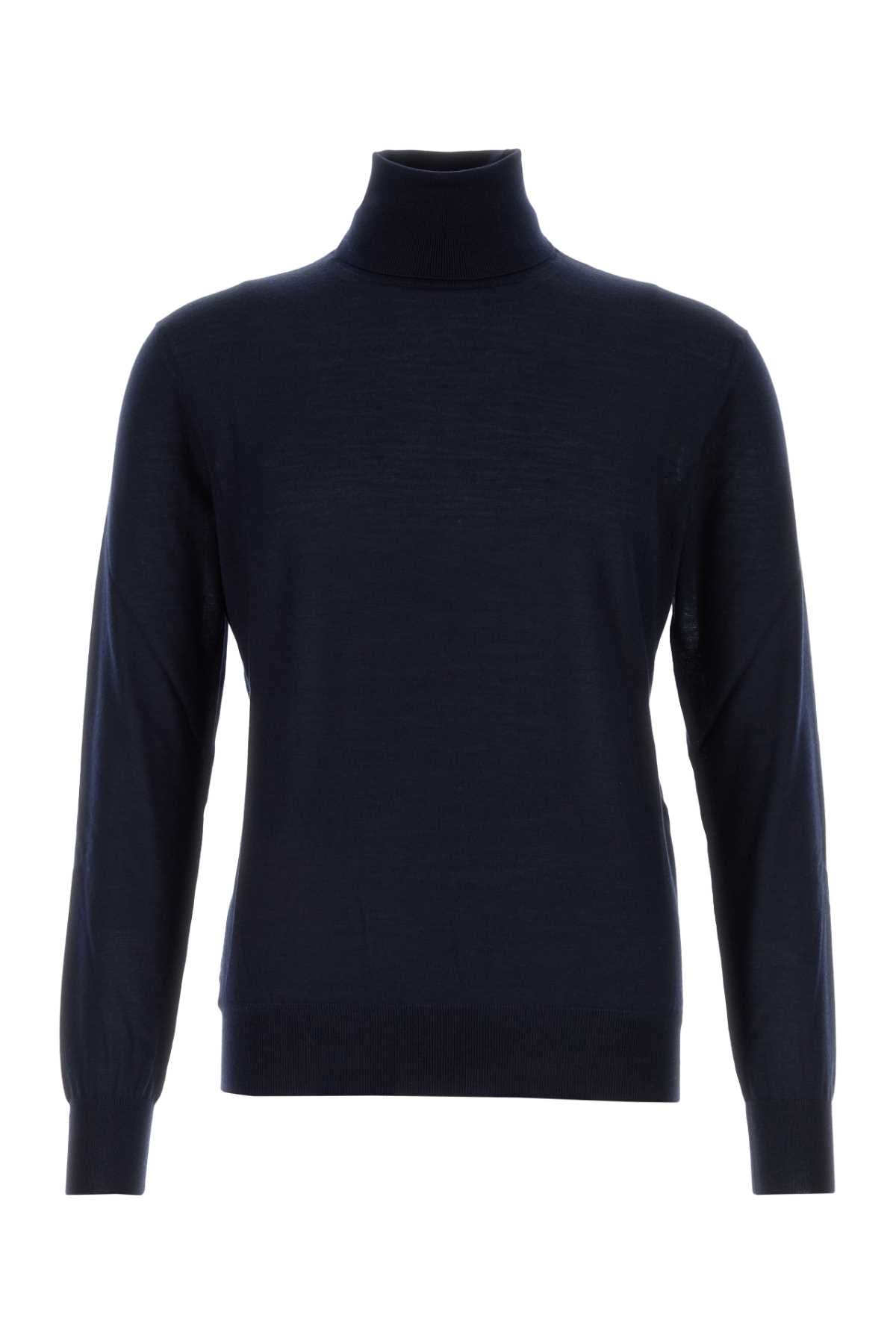 Saint Laurent Men Navy Blue Cashmere Blend Sweater SAINT LAURENT