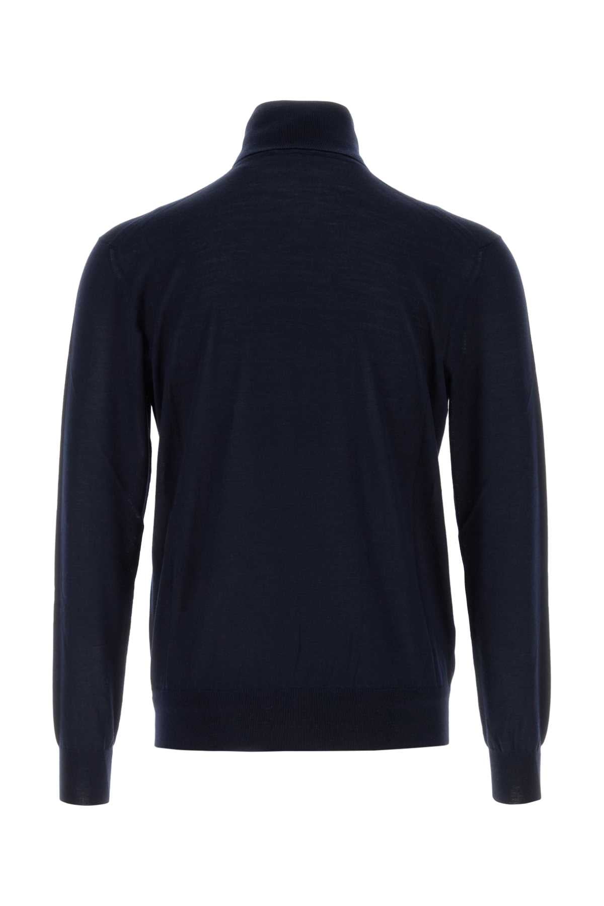 Saint Laurent Men Navy Blue Cashmere Blend Sweater SAINT LAURENT