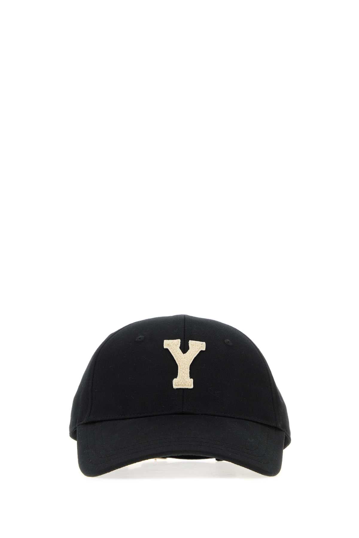Saint Laurent Men Black Cotton Baseball Cap SAINT LAURENT