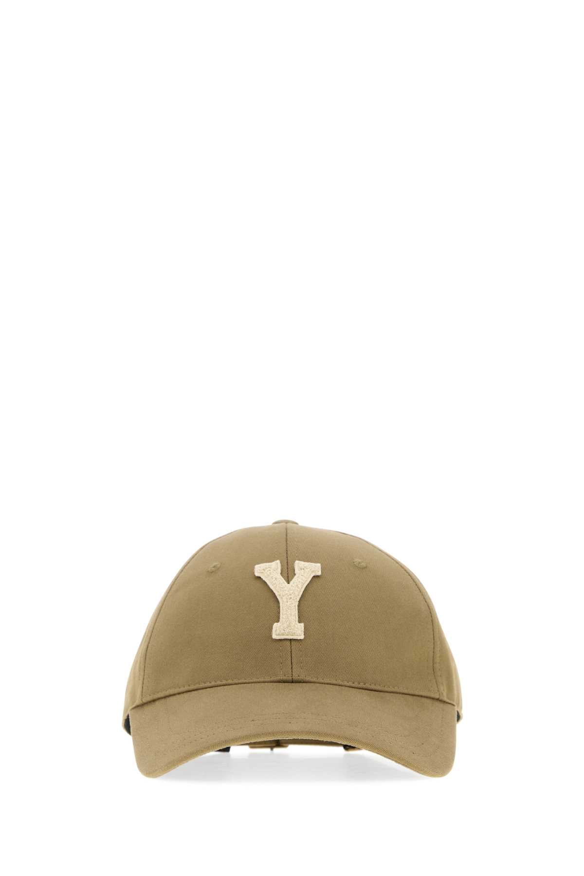Saint Laurent Men Khaki Cotton Baseball Cap SAINT LAURENT