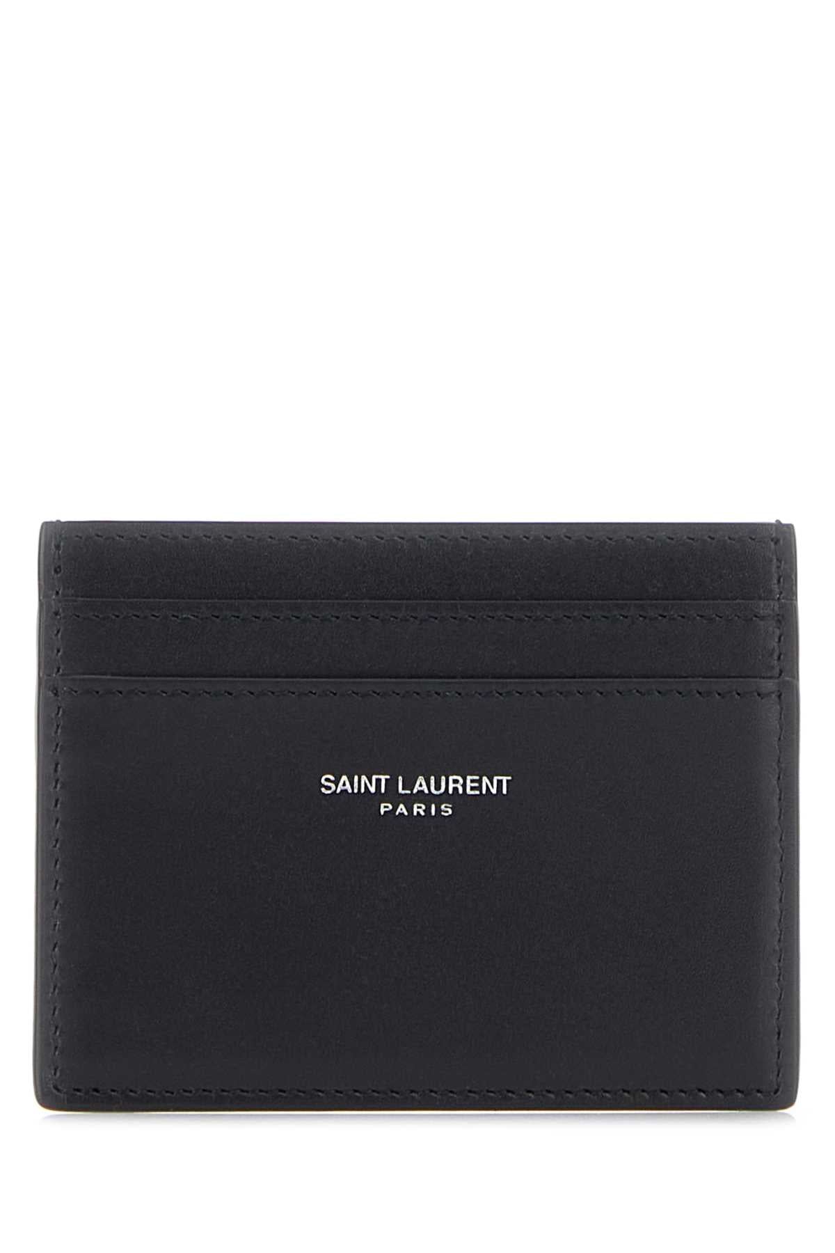 Saint Laurent Men Black Leather Card Holder SAINT LAURENT