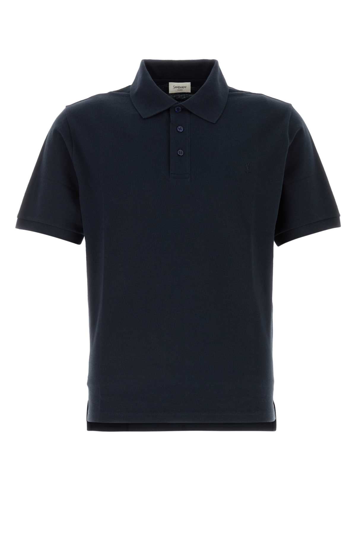 Saint Laurent Men Midnight Blue Piquet Polo Shirt SAINT LAURENT