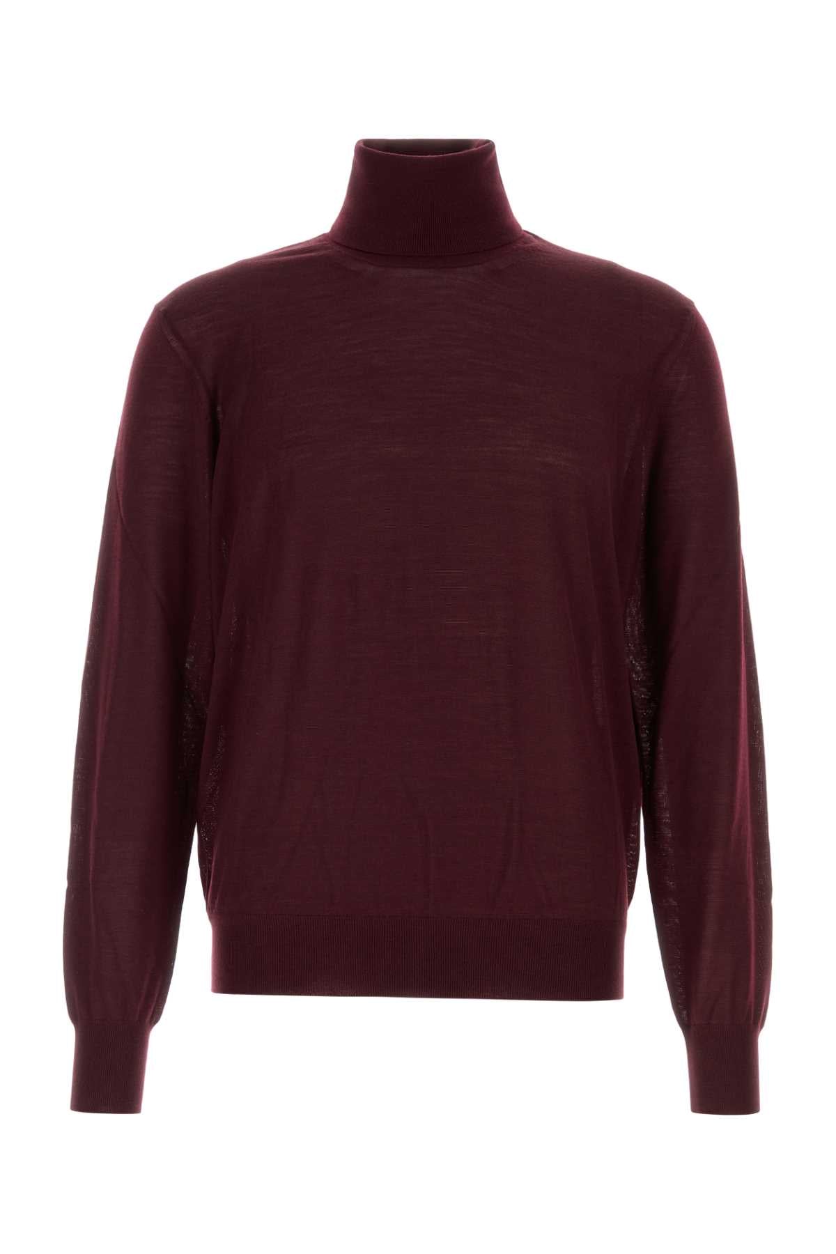 Saint Laurent Men Aubergine Wool Sweater SAINT LAURENT