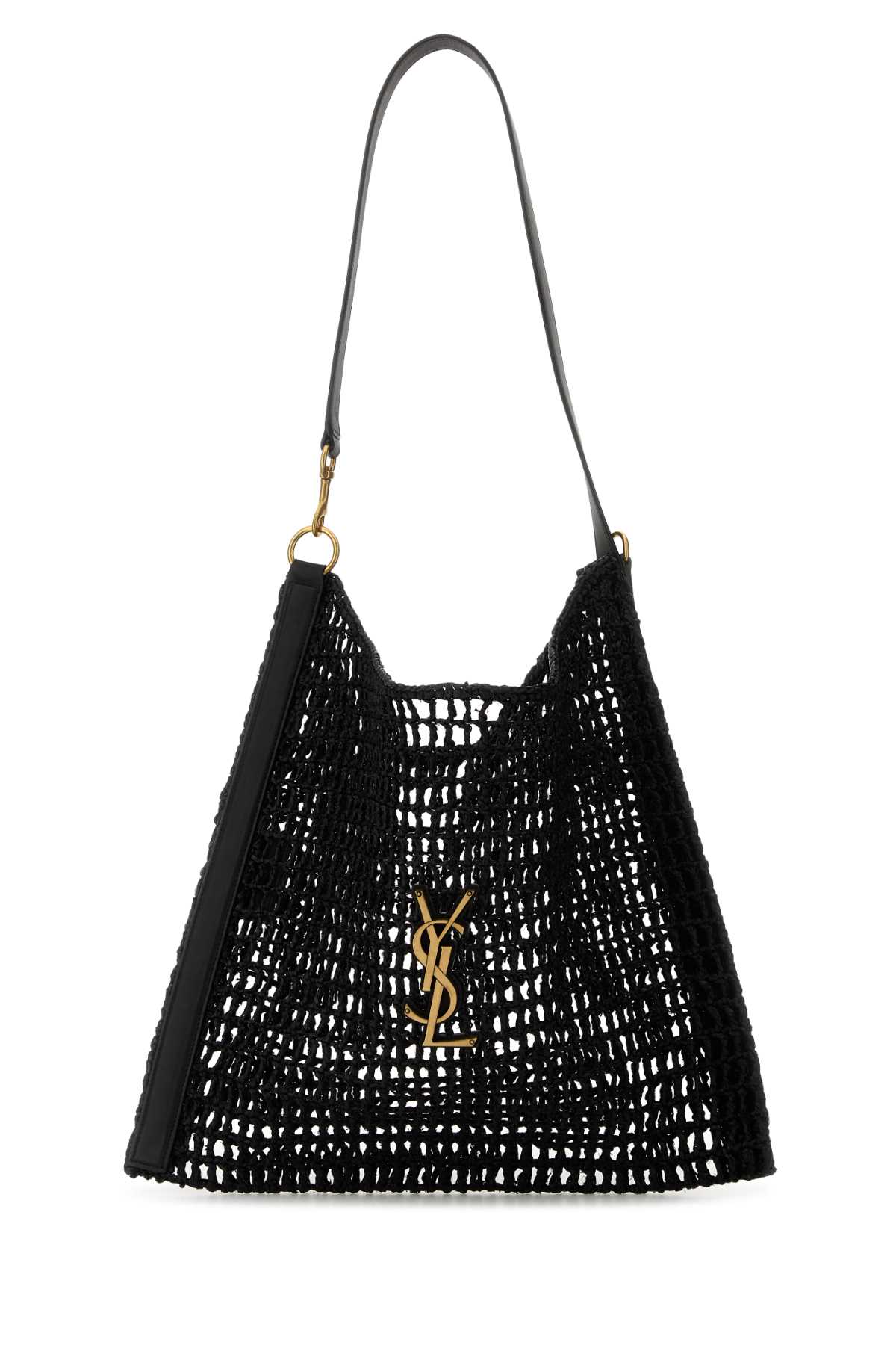 Saint Laurent Men Black Raffia Shopping Bag SAINT LAURENT