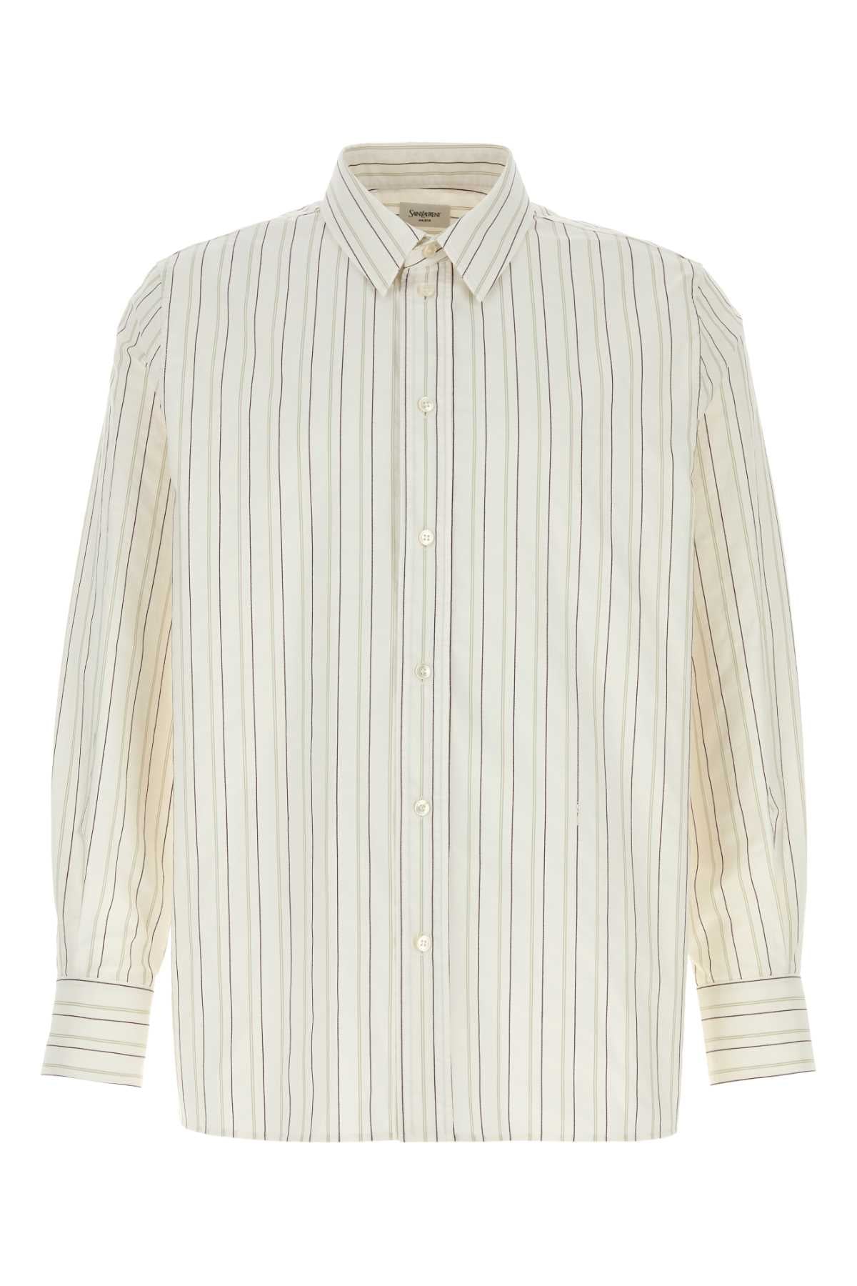 Saint Laurent Men Embroidered Cotton Shirt SAINT LAURENT