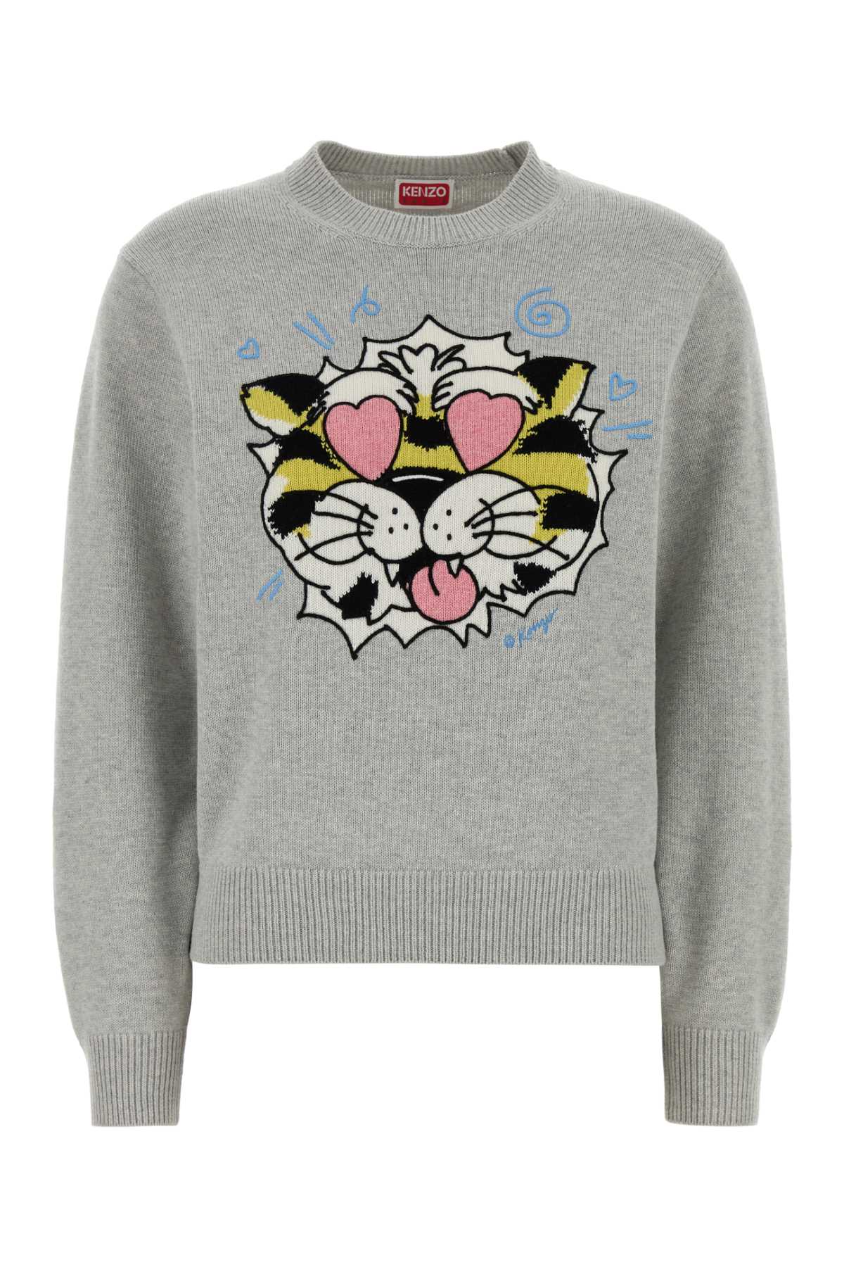 Kenzo Women Grey Wool Blend Sweater KENZO