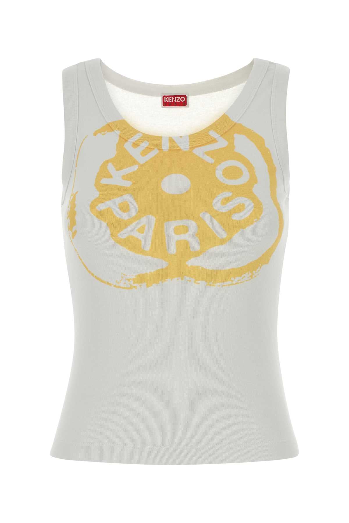 Kenzo Women White Stretch Cotton Tank Top KENZO