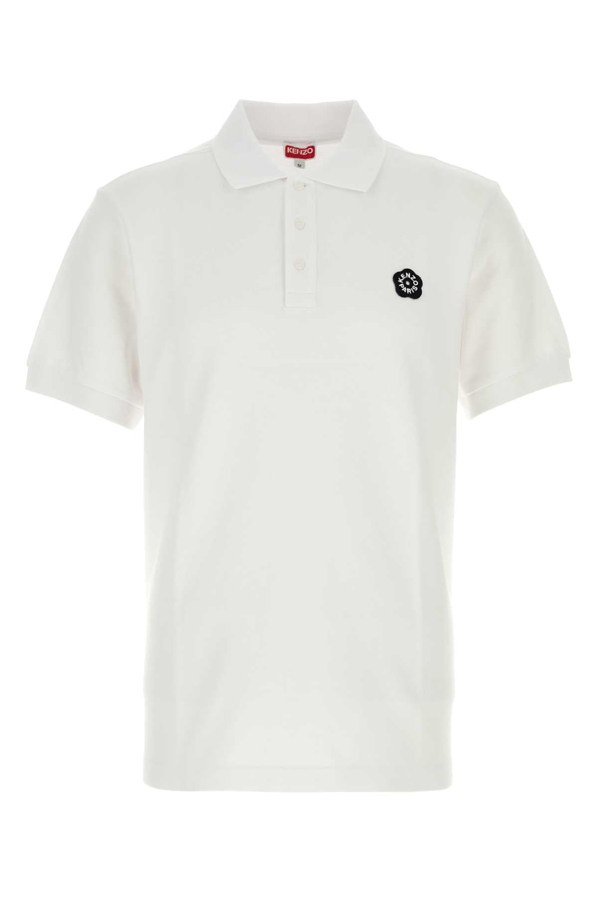 Kenzo Men White Piquet Polo Shirt KENZO