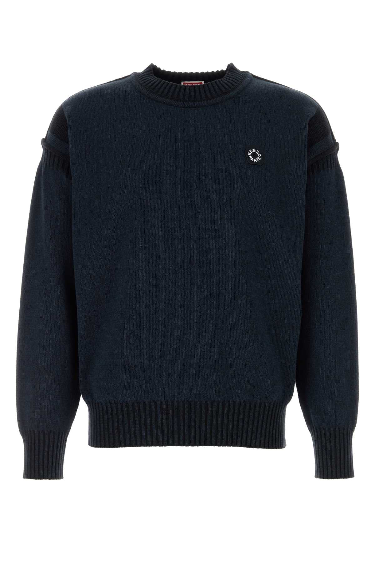 Kenzo Men Midnight Blue Cotton Blend Sweater KENZO