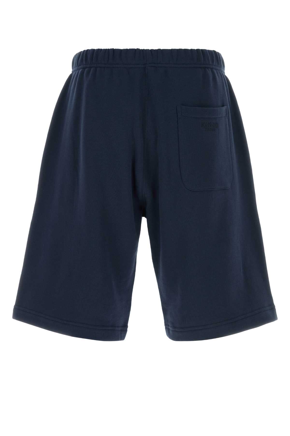Kenzo Men Navy Blue Cotton Bermuda Shorts KENZO