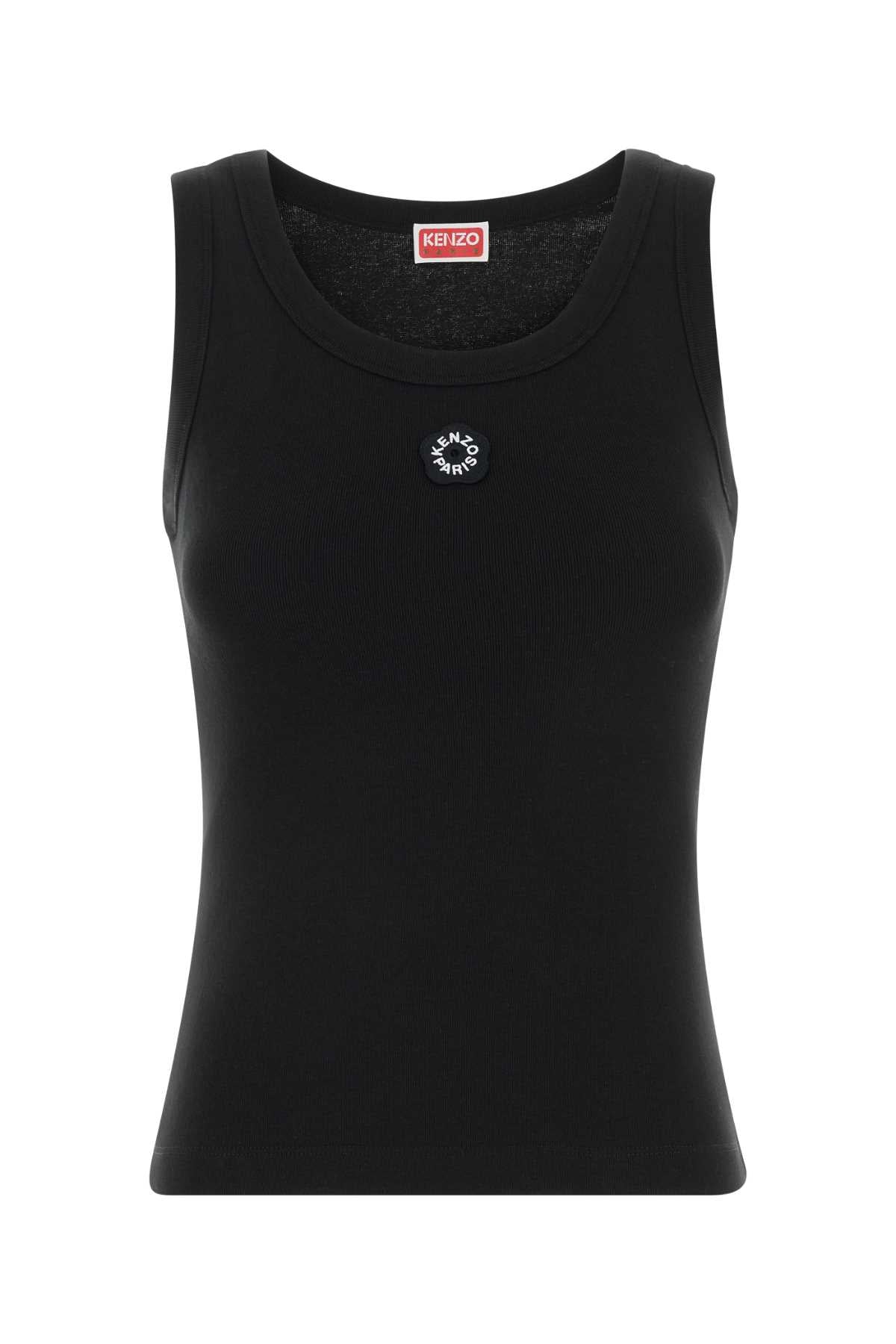 Kenzo Women Black Stretch Cotton Tank Top KENZO