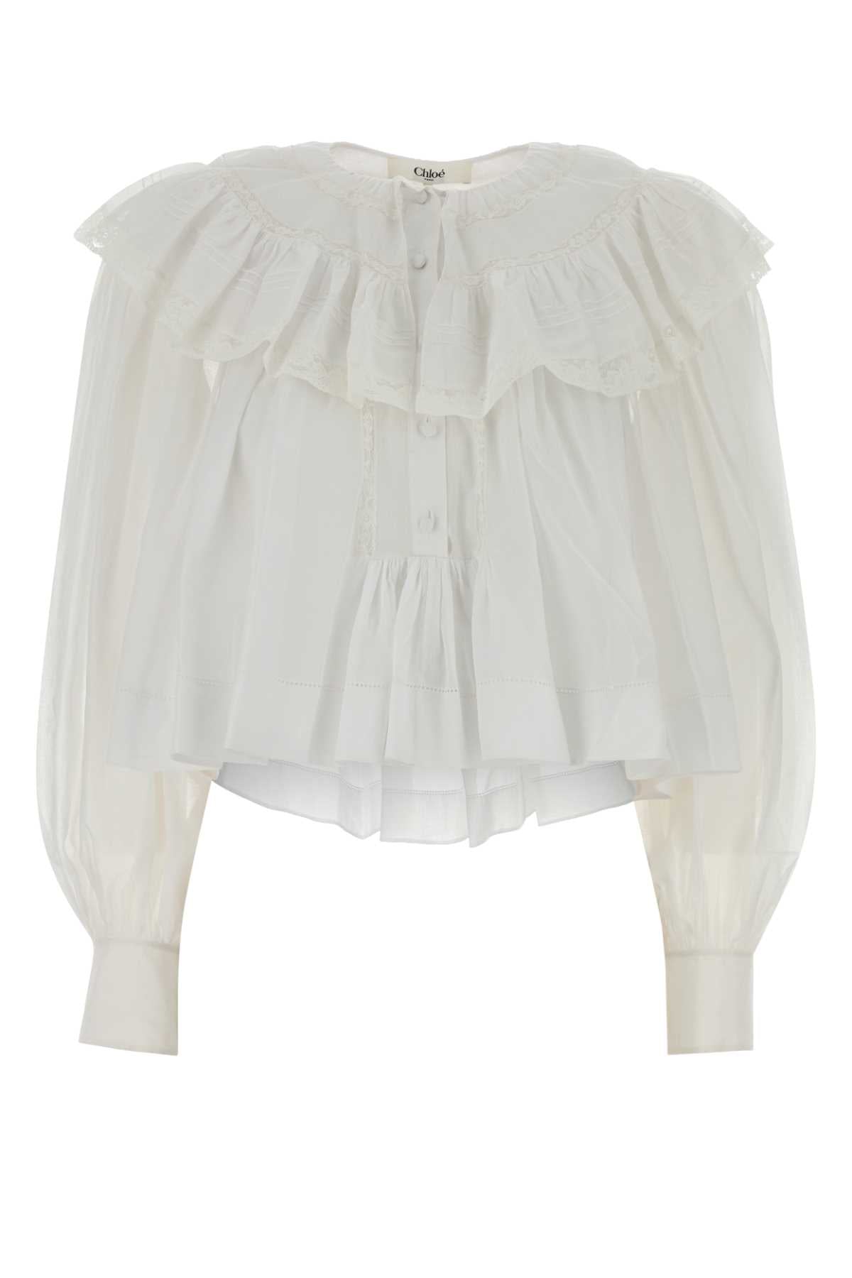 Chloe Women White Cotton Blouse CHLOE