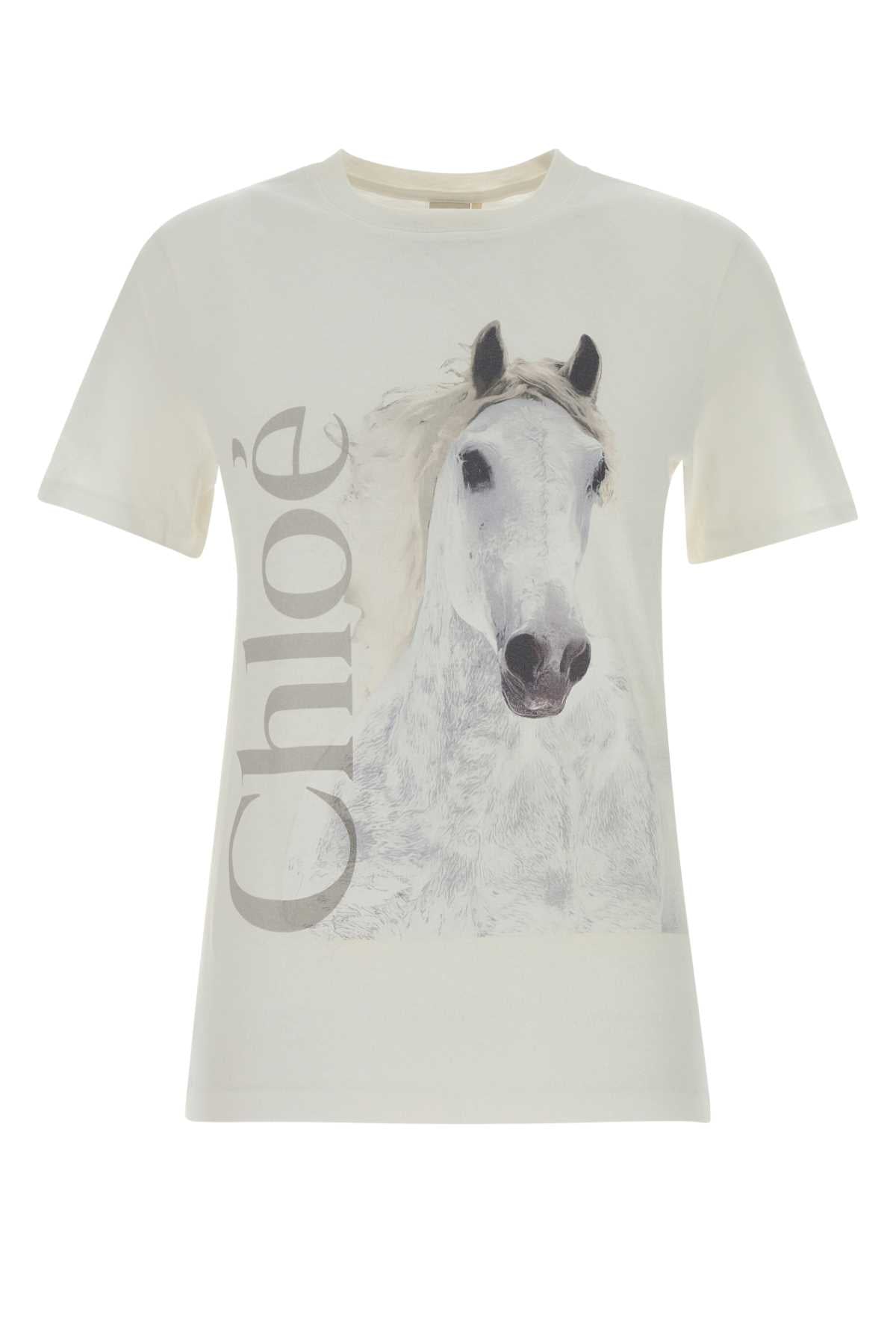 Chloe Women White Cotton T-Shirt CHLOE
