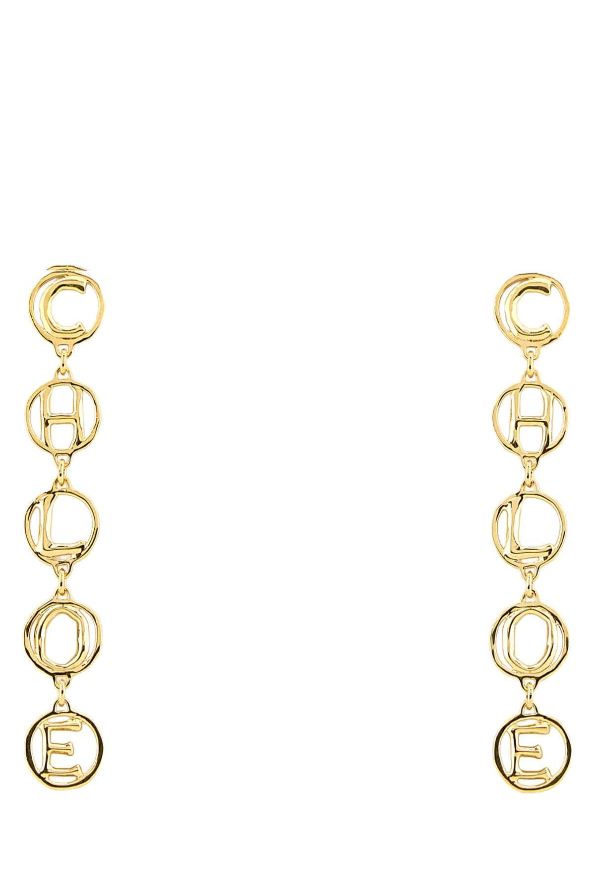 Chloe Women Gold Metal Chloe Script Earrings CHLOE