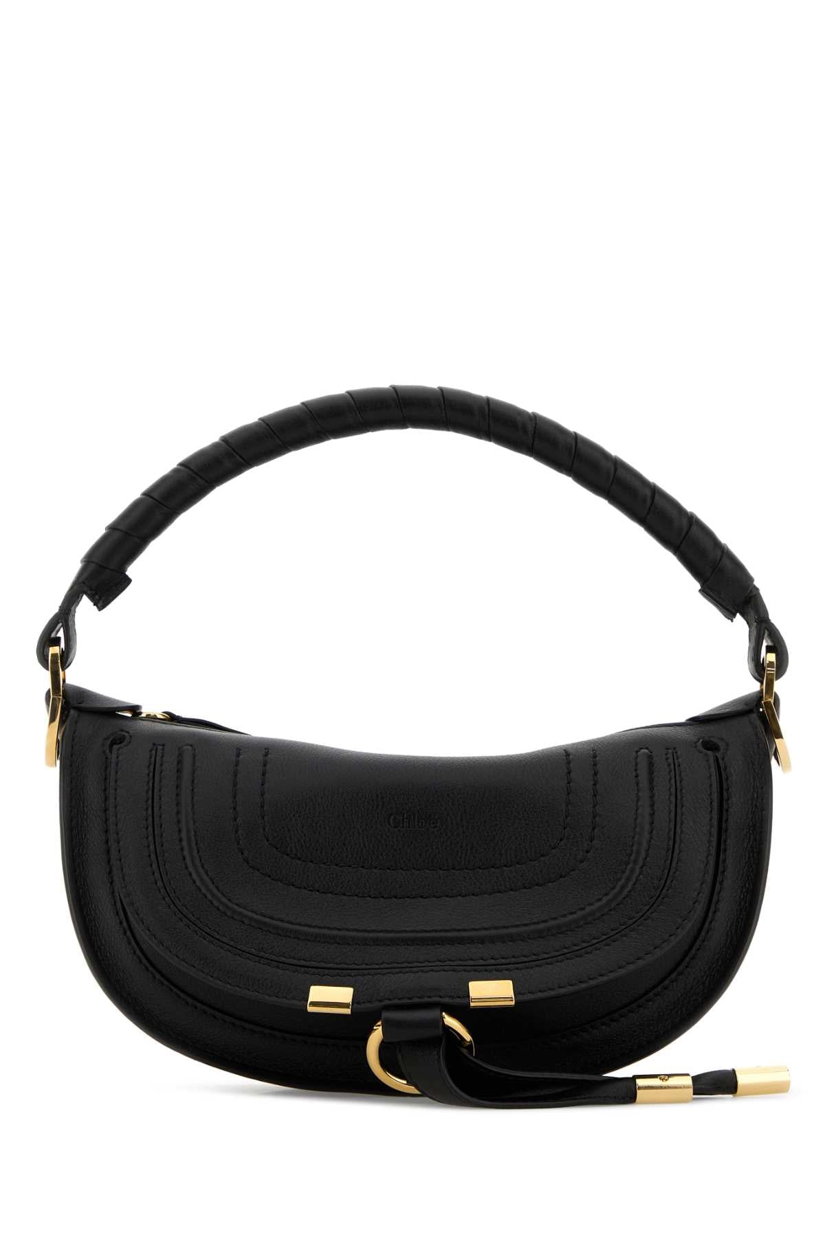 Chloe Women Black Leather Mini Marcie Shoulder Bag CHLOE