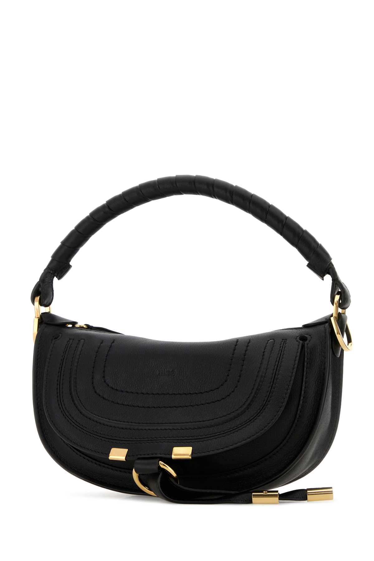 Chloe Women Black Leather Mini Marcie Shoulder Bag CHLOE