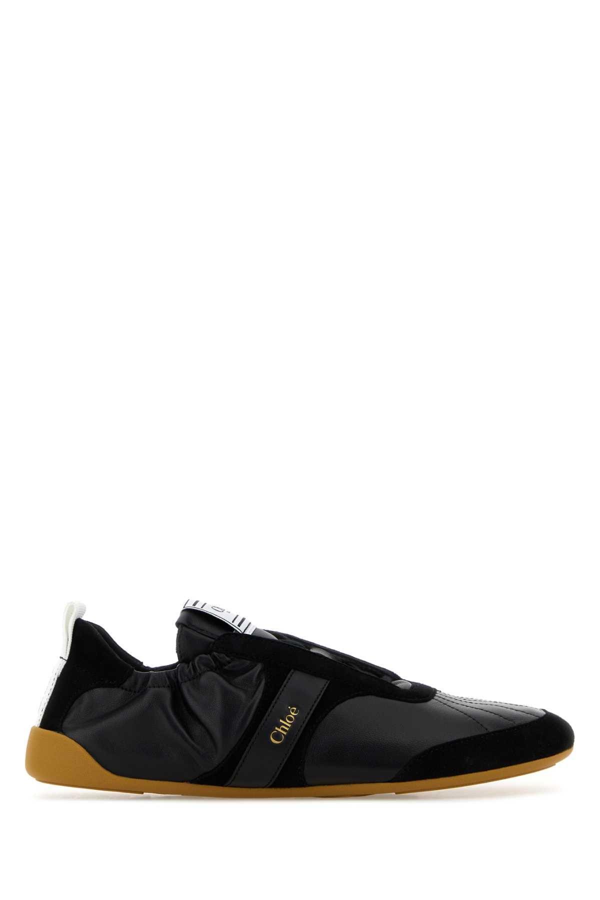 Chloe Women Black Leather Chloã¨ Kick Sneakers CHLOE