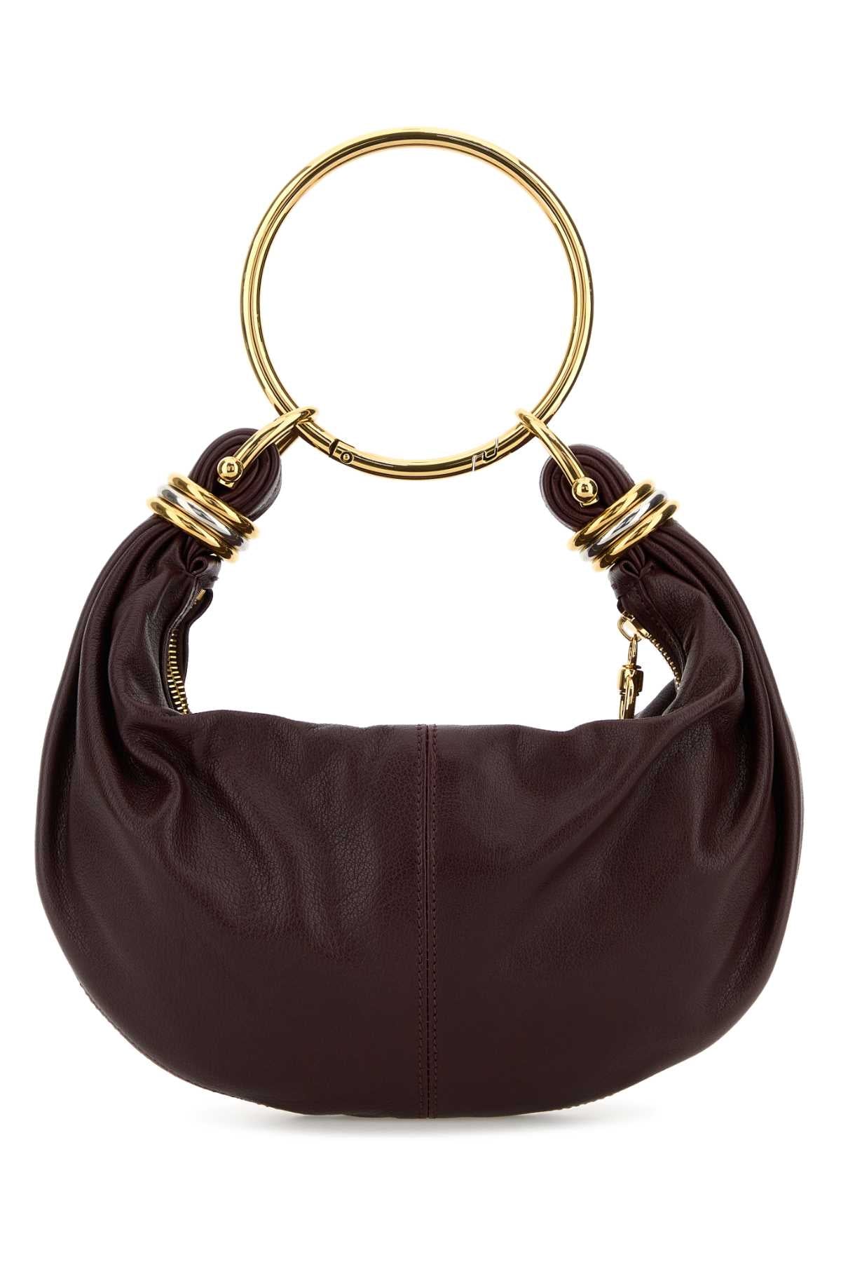 Chloe Women Aubergine Leather Small Bracelet Handbag CHLOE