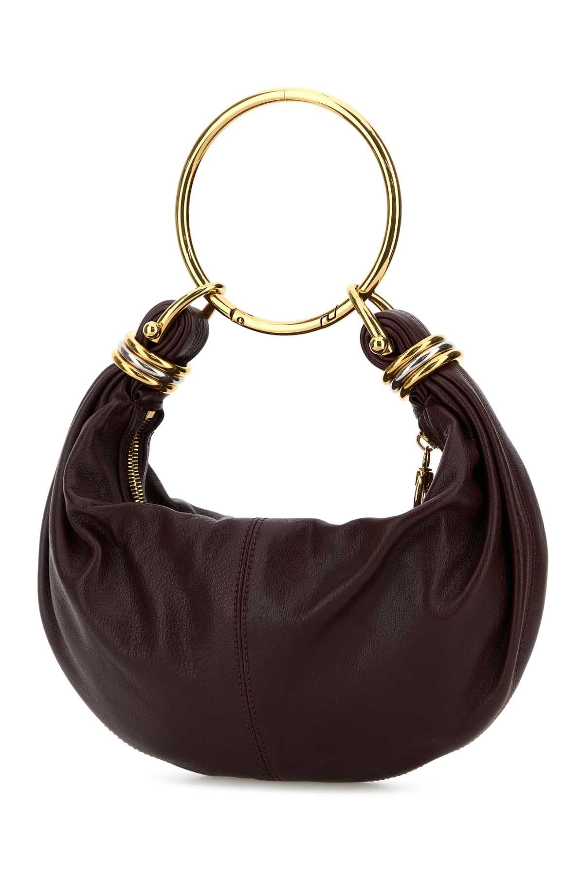 Chloe Women Aubergine Leather Small Bracelet Handbag CHLOE