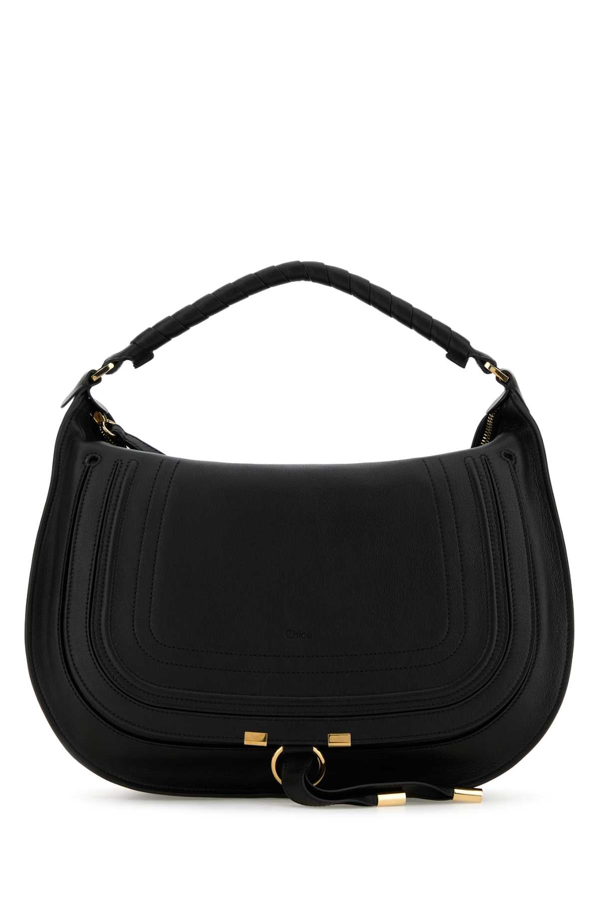 Chloe Women Black Leather Marcie Shoulder Bag CHLOE