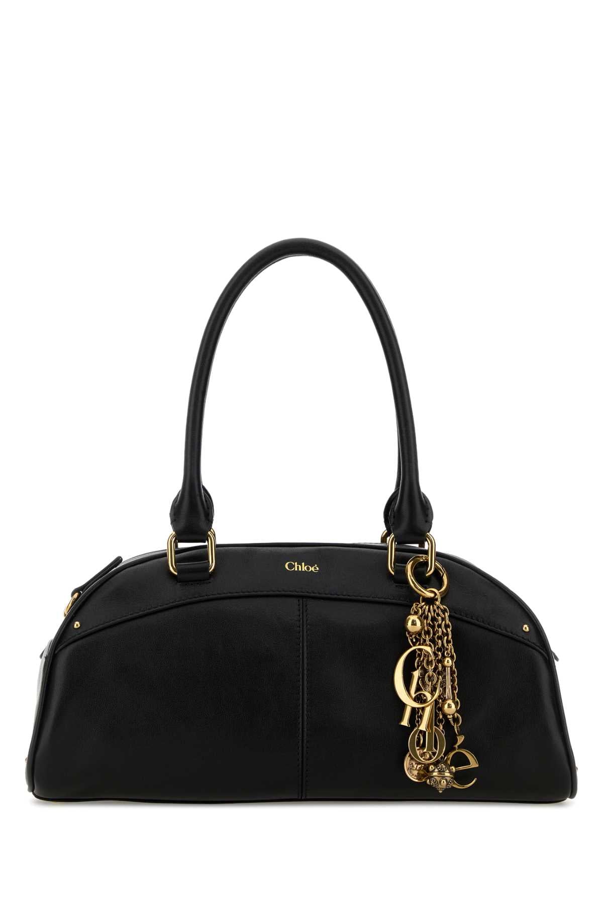 Chloe Women Black Leather Bowling Handbag CHLOE