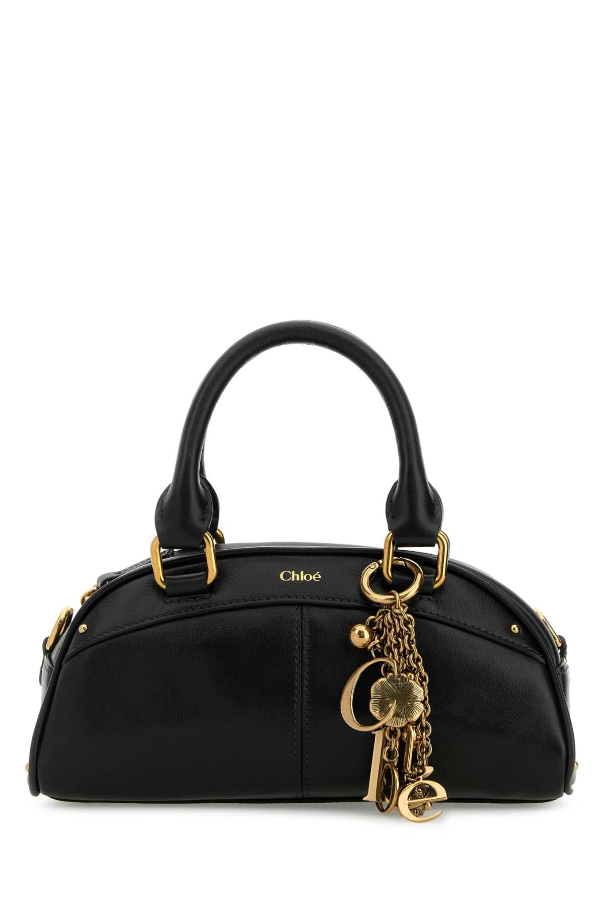 Chloe Women Black Small Leather Bowling Chloe Small Handbag