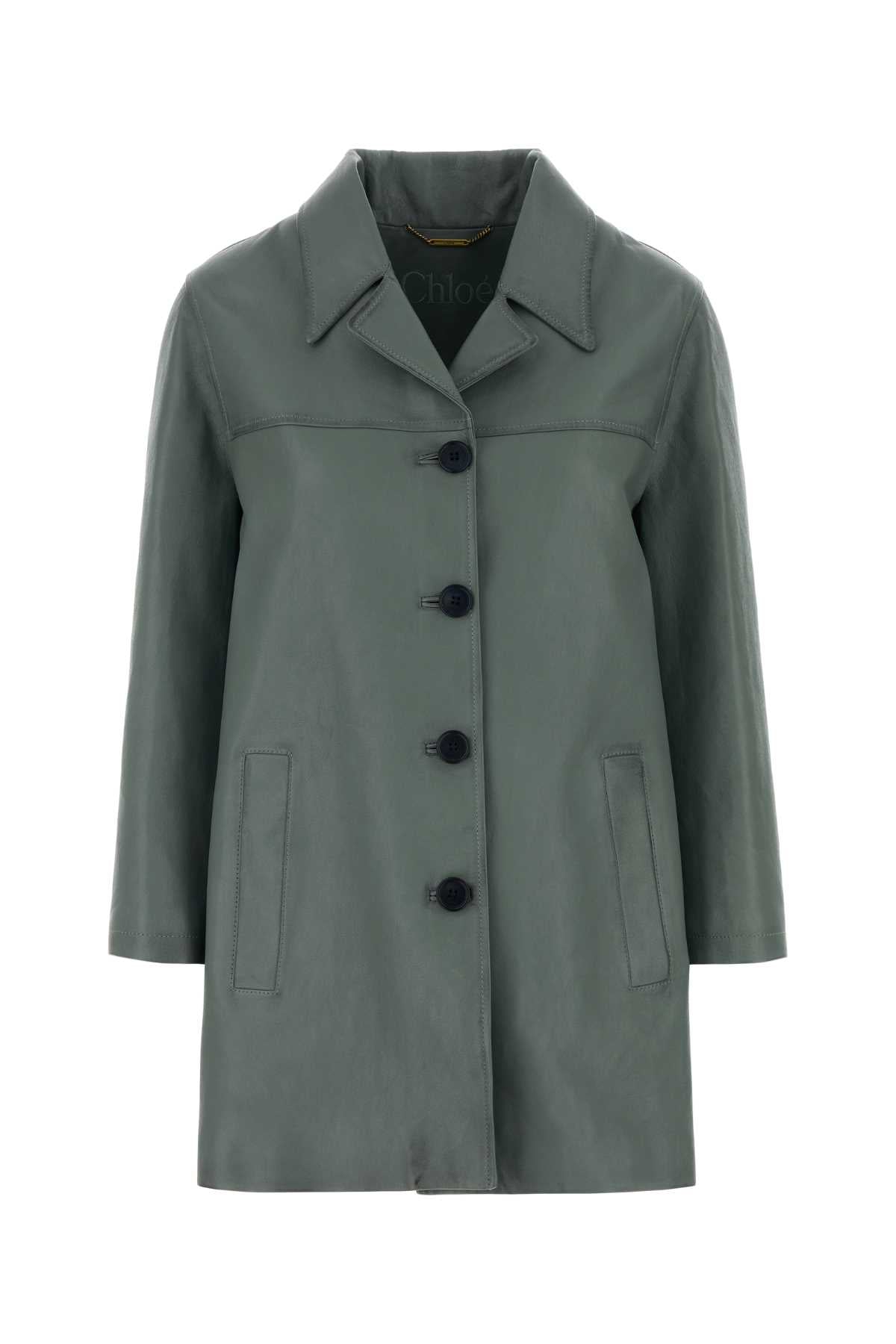Chloe Women Powder Blue Leather Jacket CHLOE