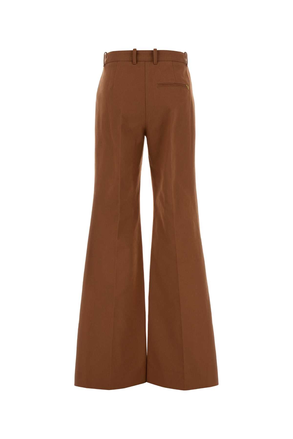 Chloe Women Pantalone Dalla Gamba Ampia In Cotone Mattone CHLOE