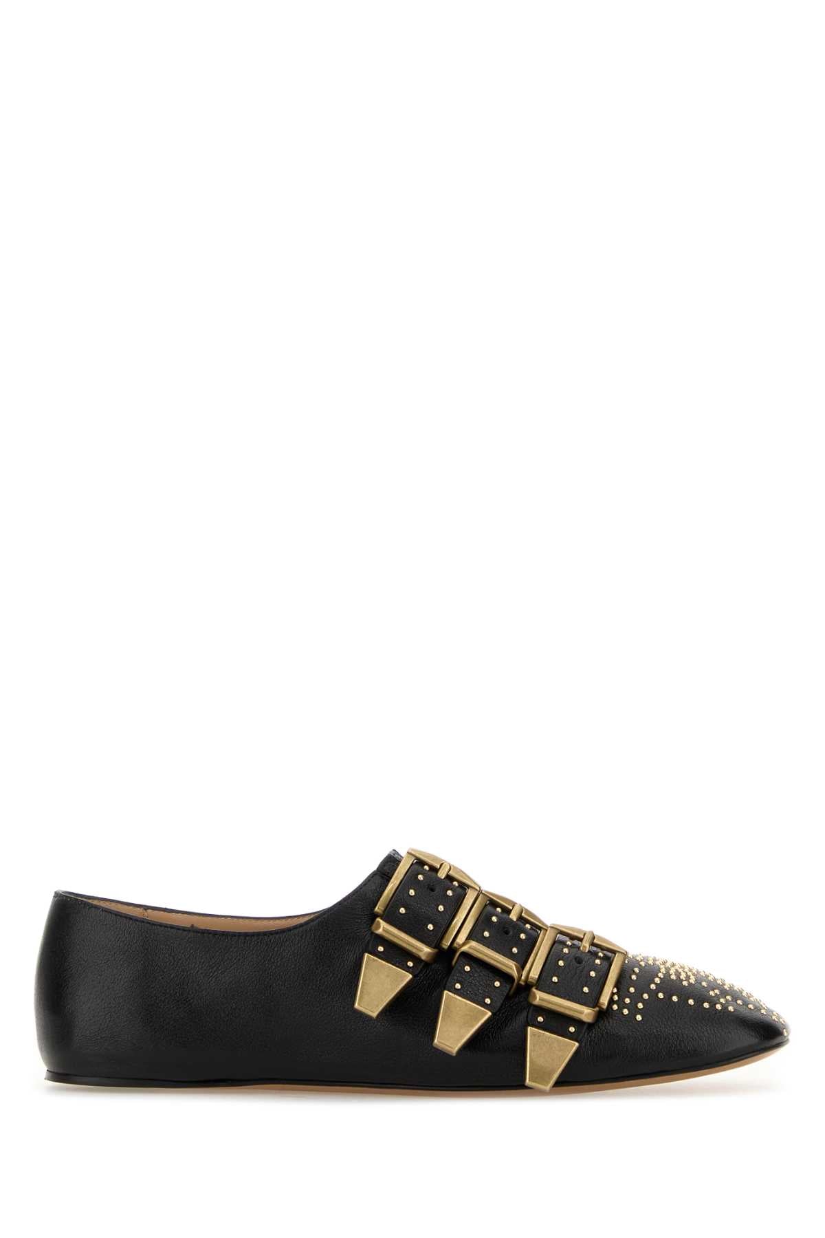 Chloe Women Black Leather Susan Ballerinas CHLOE