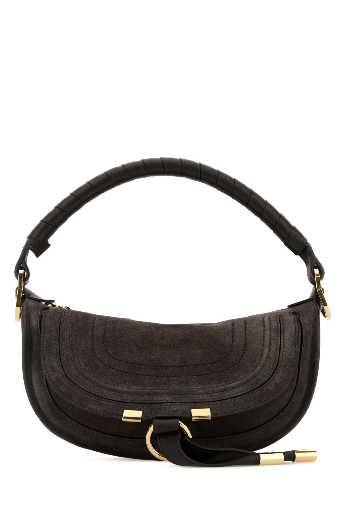 Chloe Women Dark Brown Suede Mini Marcie Shoulder Bag CHLOE
