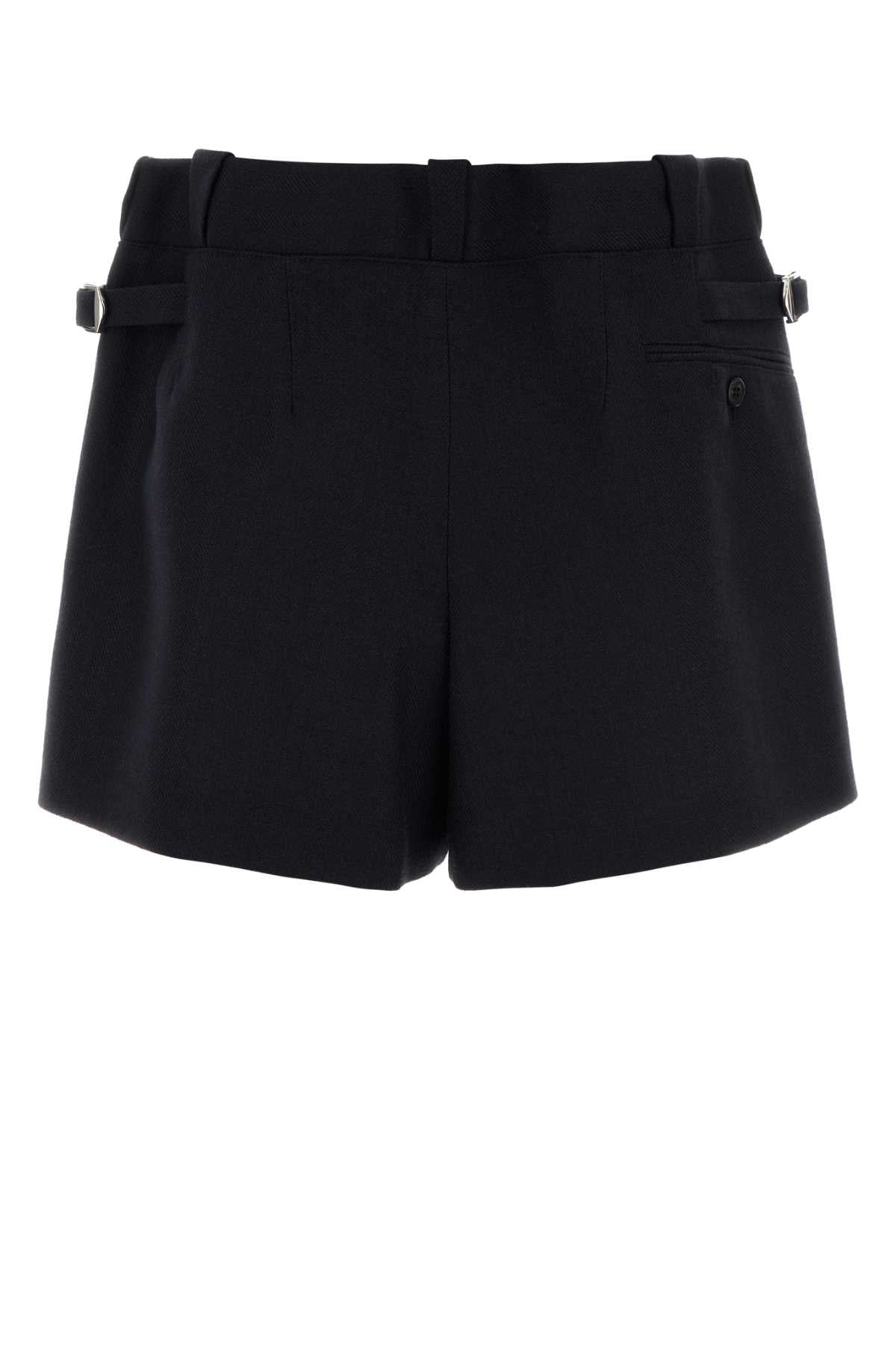 Prada Women Midnight Blue Wool Shorts PRADA