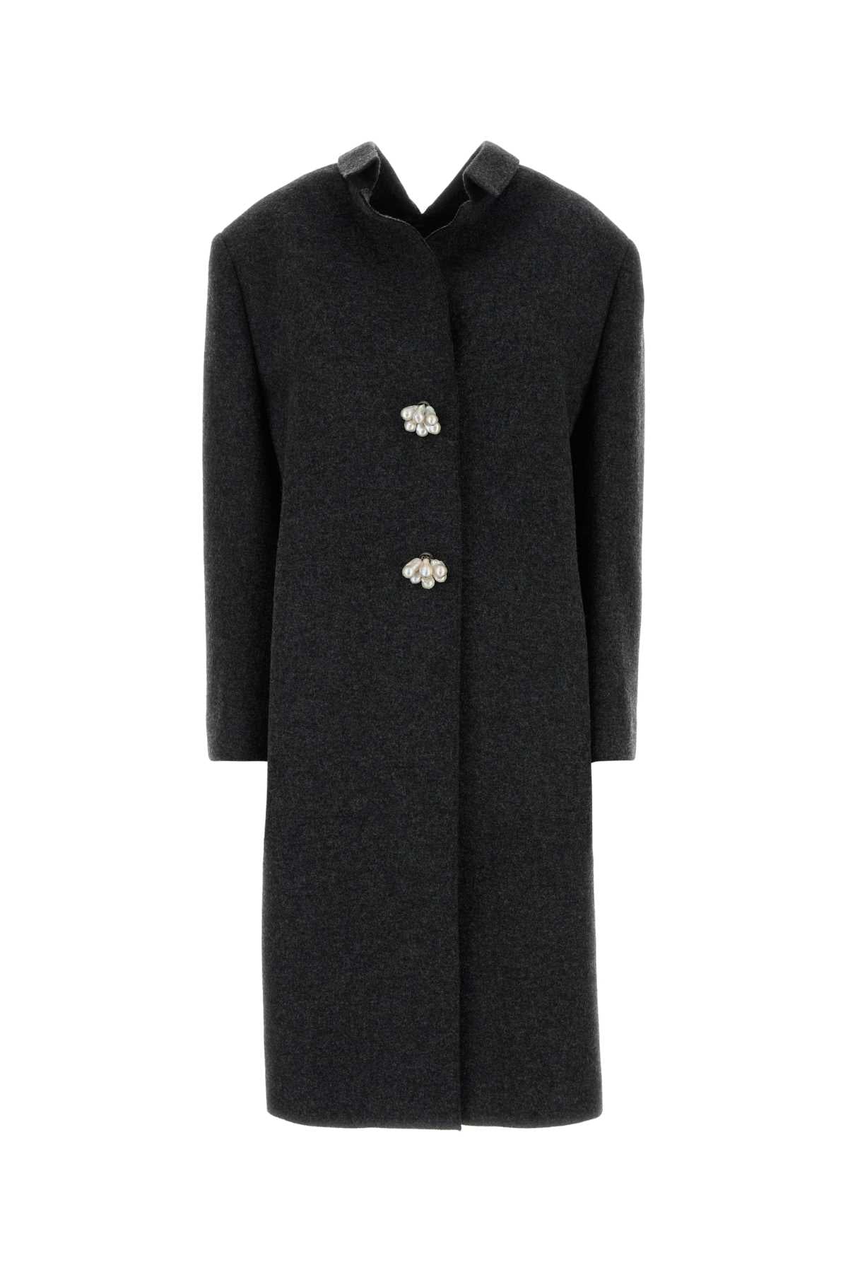Prada Women Slate Wool Coat PRADA