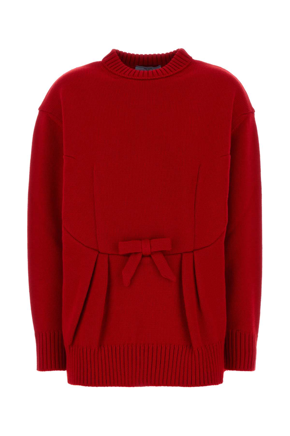 Prada Women Red Wool Oversize Sweater PRADA