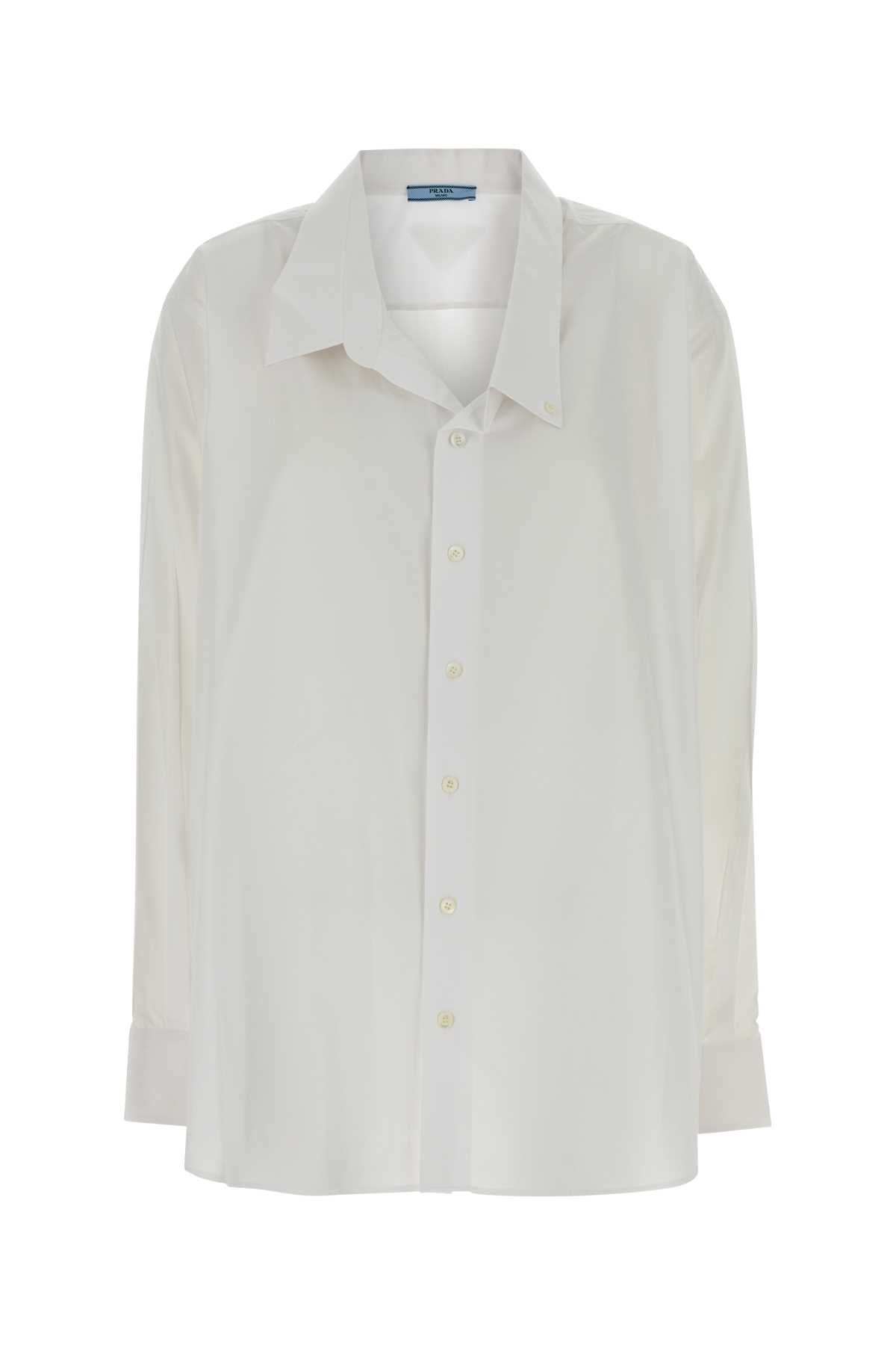 Prada Women White Poplin Oversize Shirt PRADA