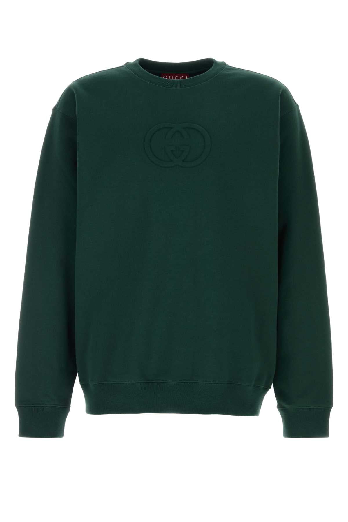 Gucci Men Bottle Green Cotton Sweatshirt GUCCI