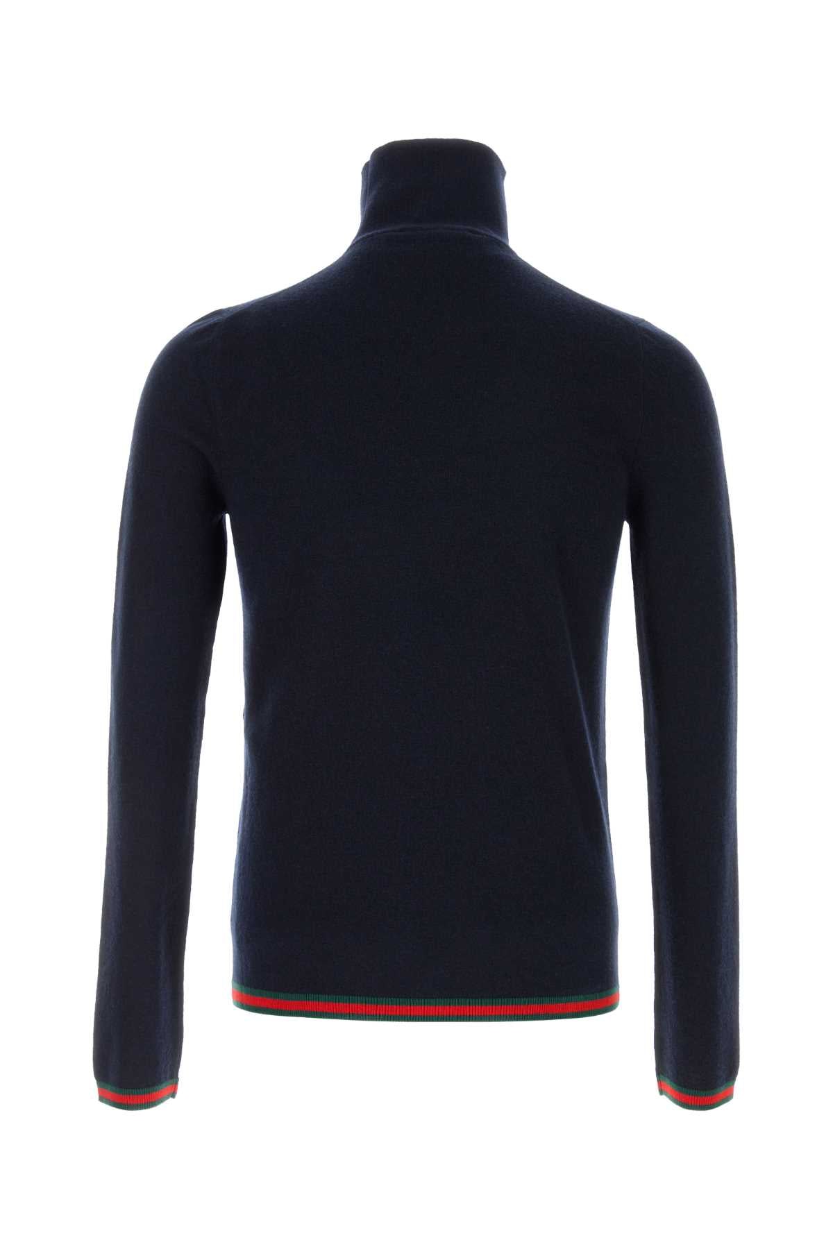 Gucci Men Midnight Blue Cashmere Sweater GUCCI