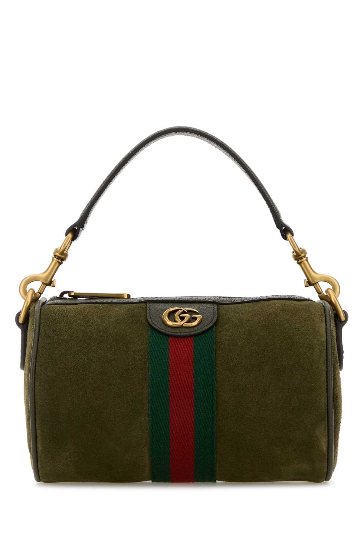 Gucci Men Olive Green Suede Mini Ophidia Handbag GUCCI