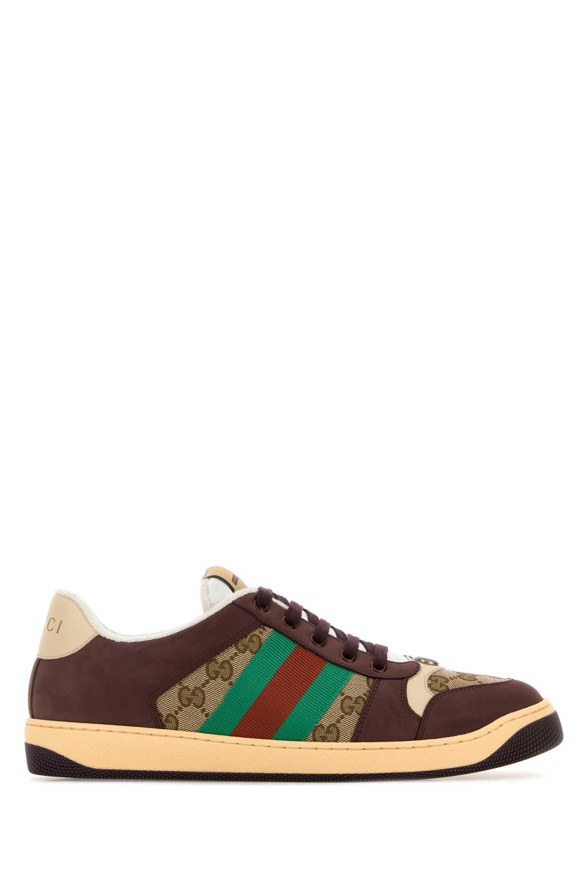 Gucci Men Multicolor Gg And Leather Sneakers GUCCI